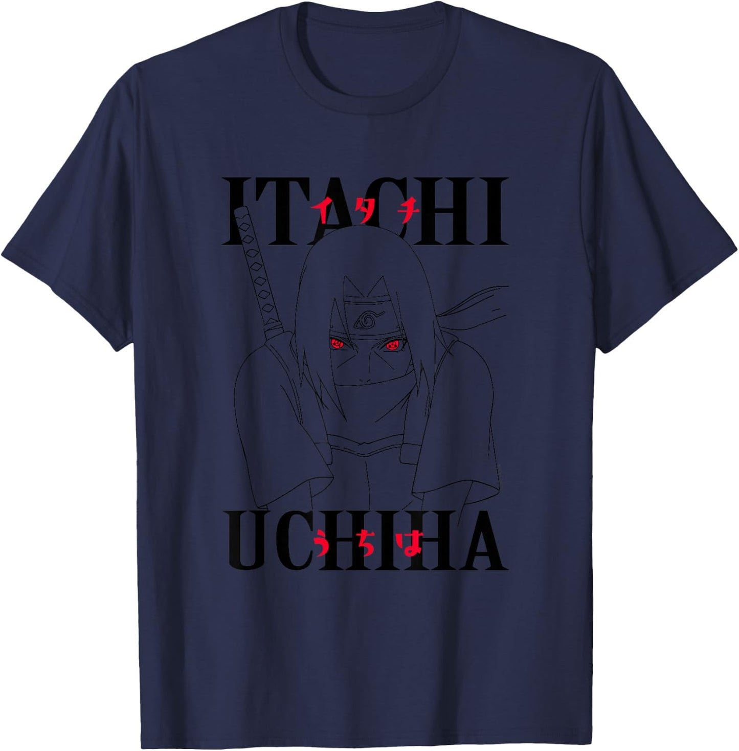Naruto Shippuden Itachi Line Work T-Shirt - T-Shirt | Navy