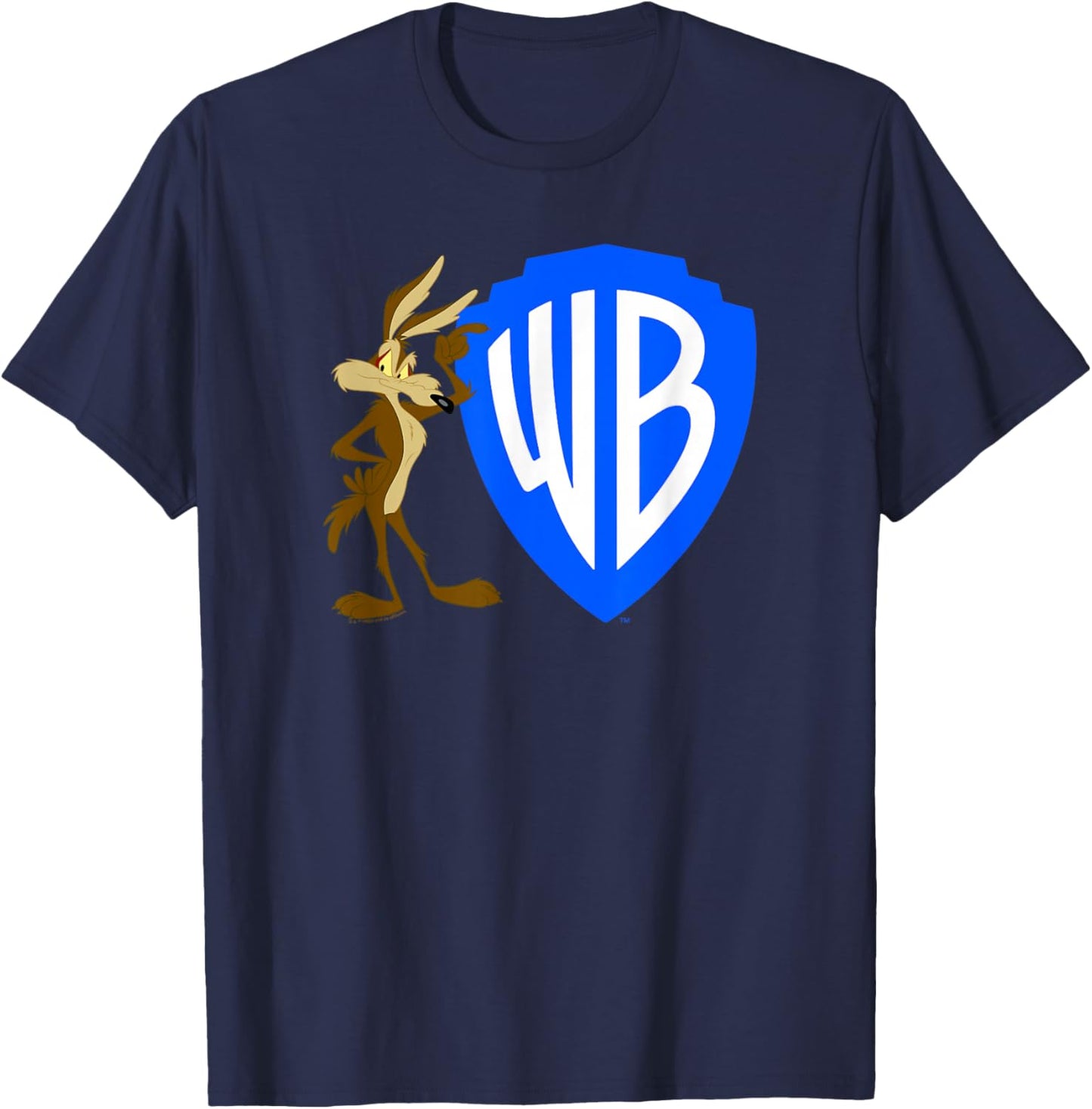 WB100 Wile E. Coyote Warner Bros. Classic Badge Logo T-Shirt - T-Shirt | Navy