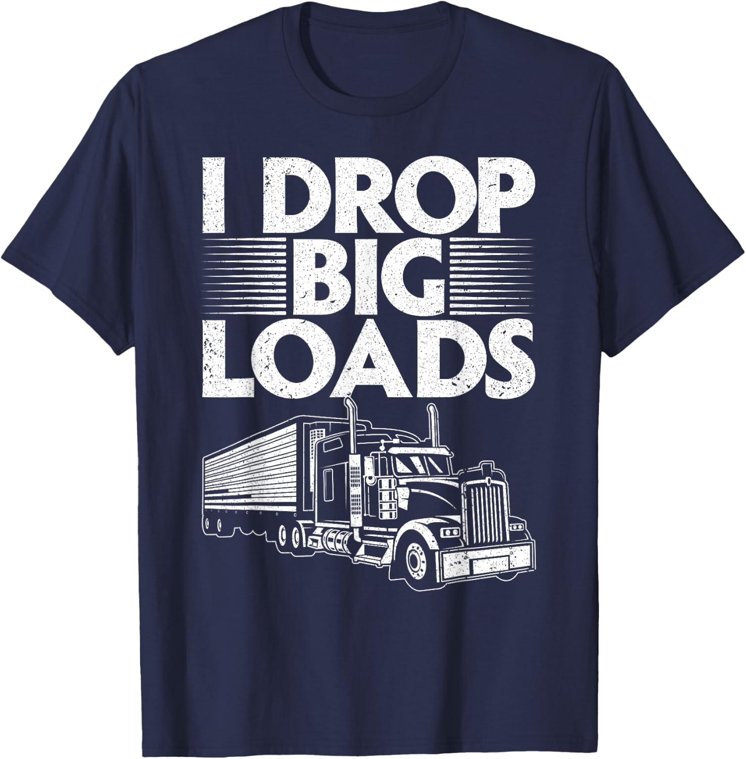 Funny Trucker Design Women Semi Truck Driver Lover T-Shirt - T-Shirt | Navy