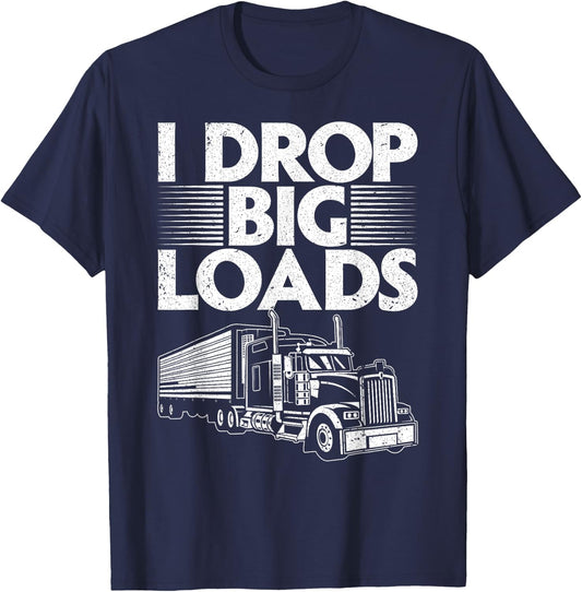 Funny Trucker Design Women Semi Truck Driver Lover T-Shirt - T-Shirt | Navy