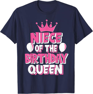 Niece Of The Birthday Queen Celebration Family Matching T-Shirt - T-Shirt | Navy
