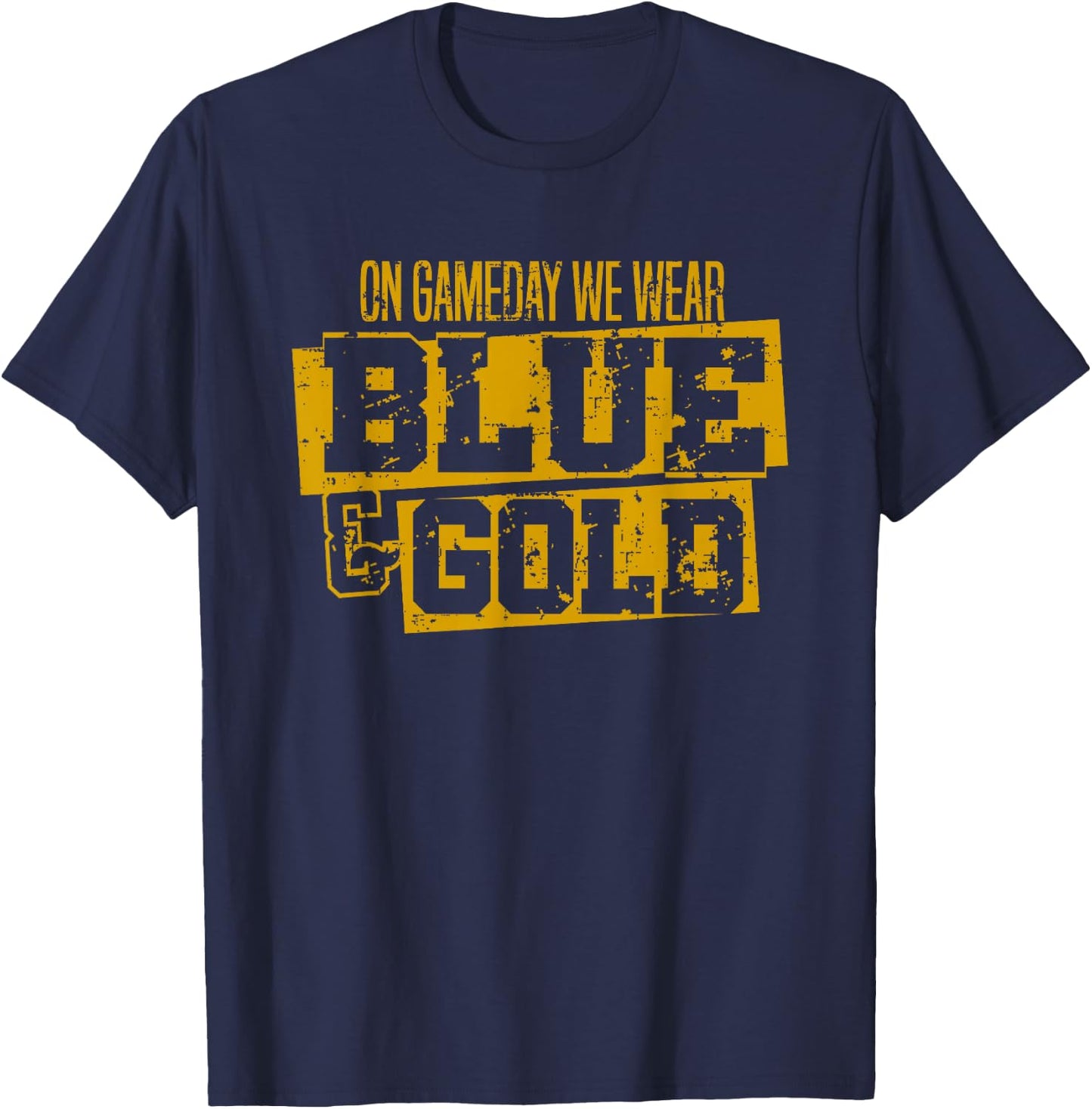 Blue Gold Game Day Group for High School Football Sports T-Shirt - T-Shirt | Navy