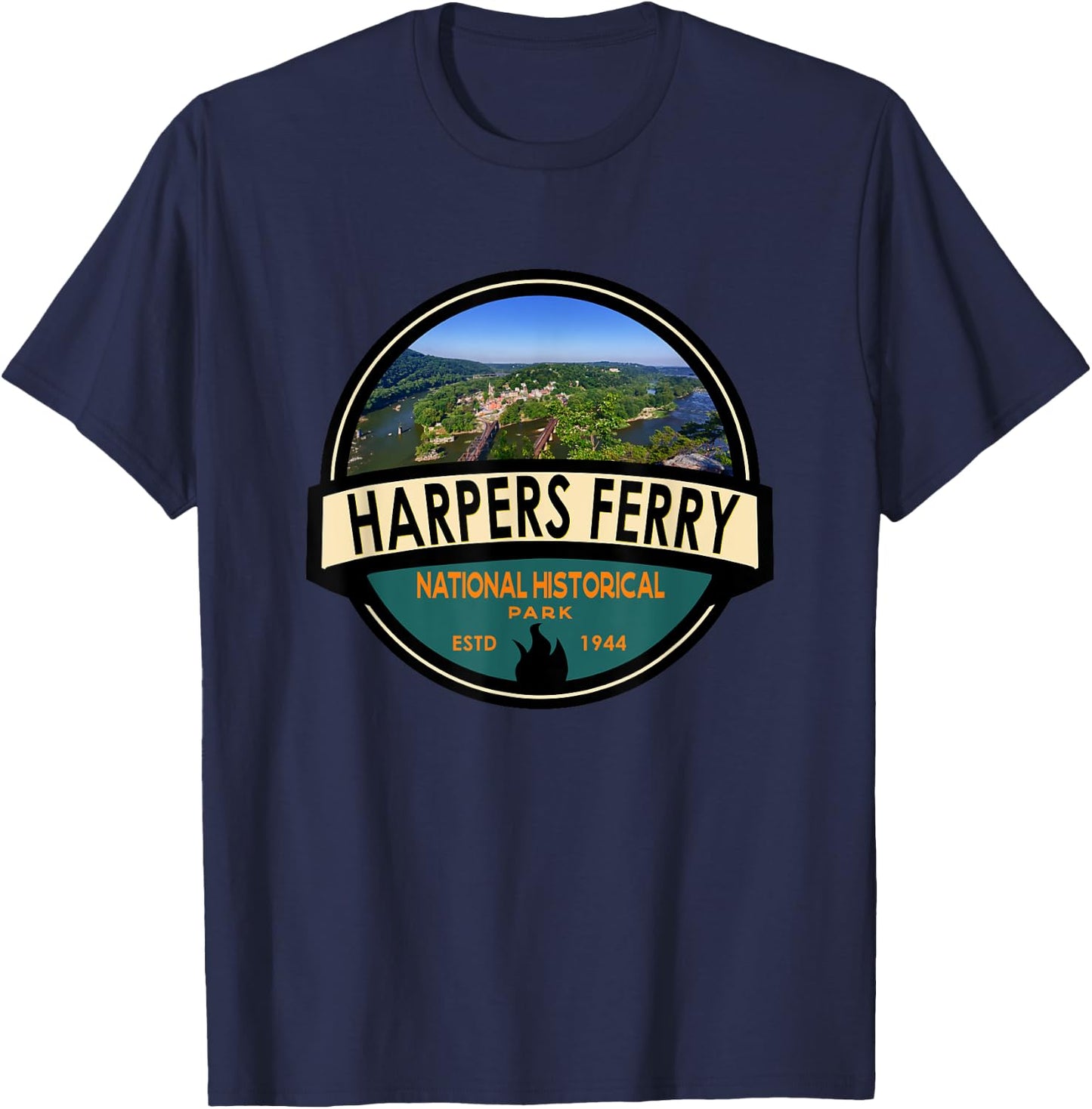 Harpers Ferry National Historical Park Emblem Vintage T-Shirt - T-Shirt | Navy