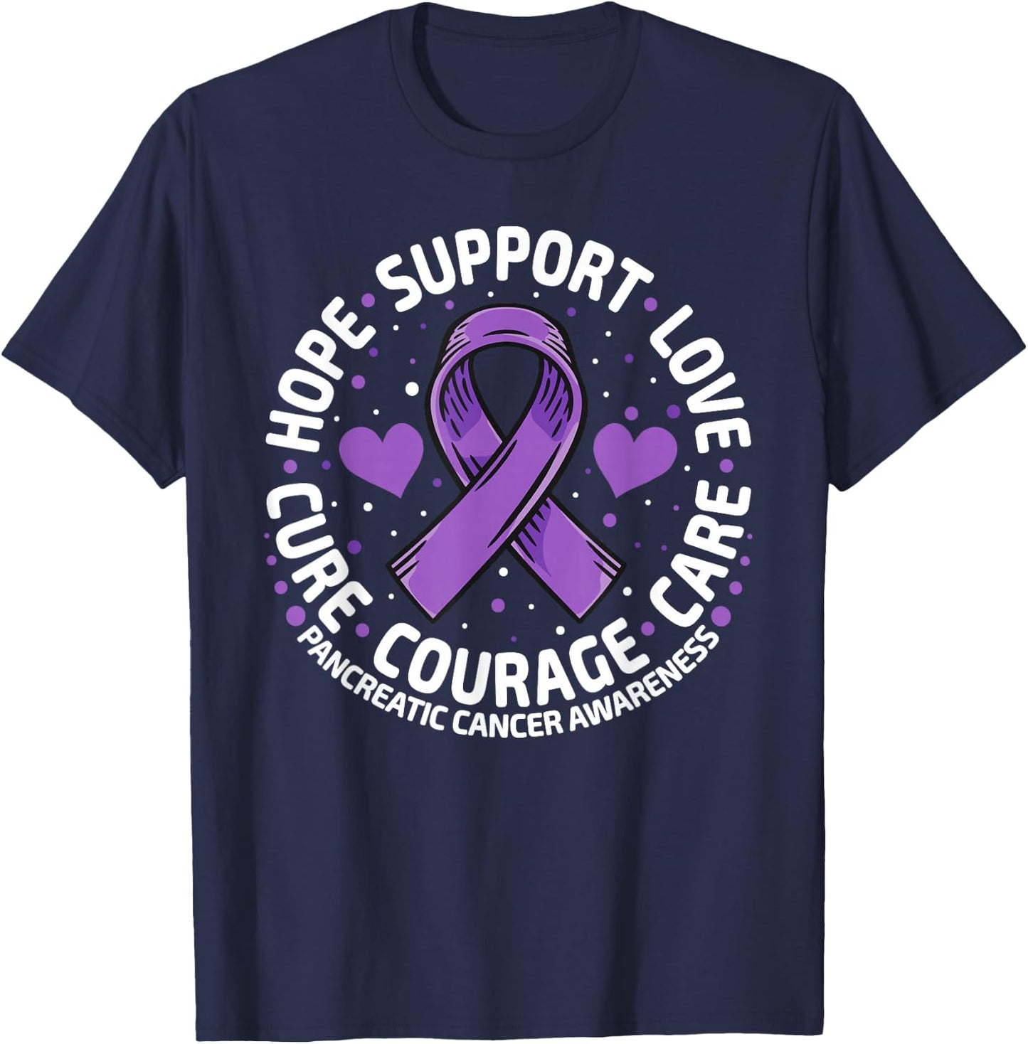 Pancreatic Cancer Support Family Pancreatic Cancer Awareness T-Shirt - T-Shirt | Navy