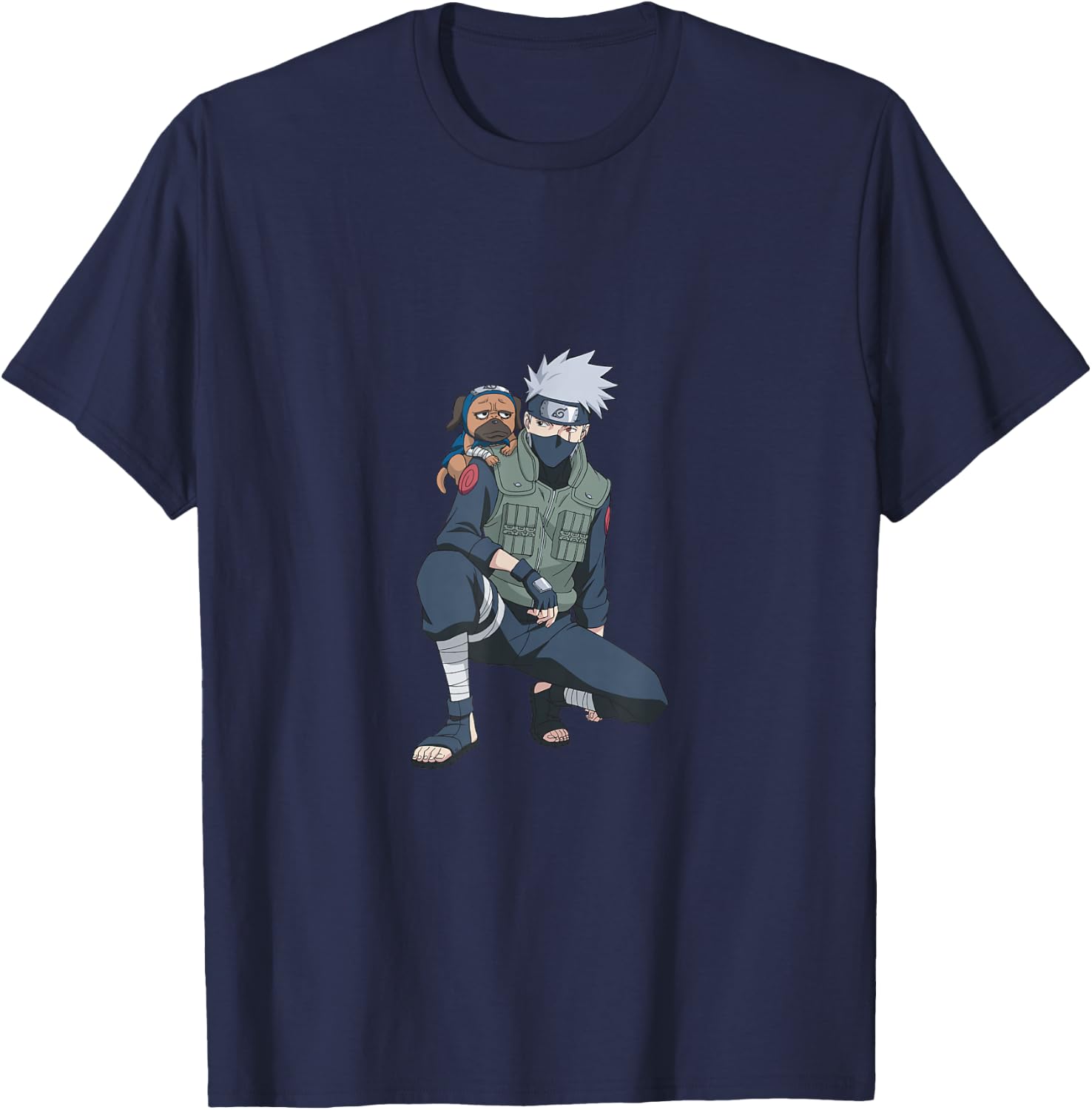 Naruto Shippuden Kakashi & Pakkun Small T-Shirt - T-Shirt | Navy