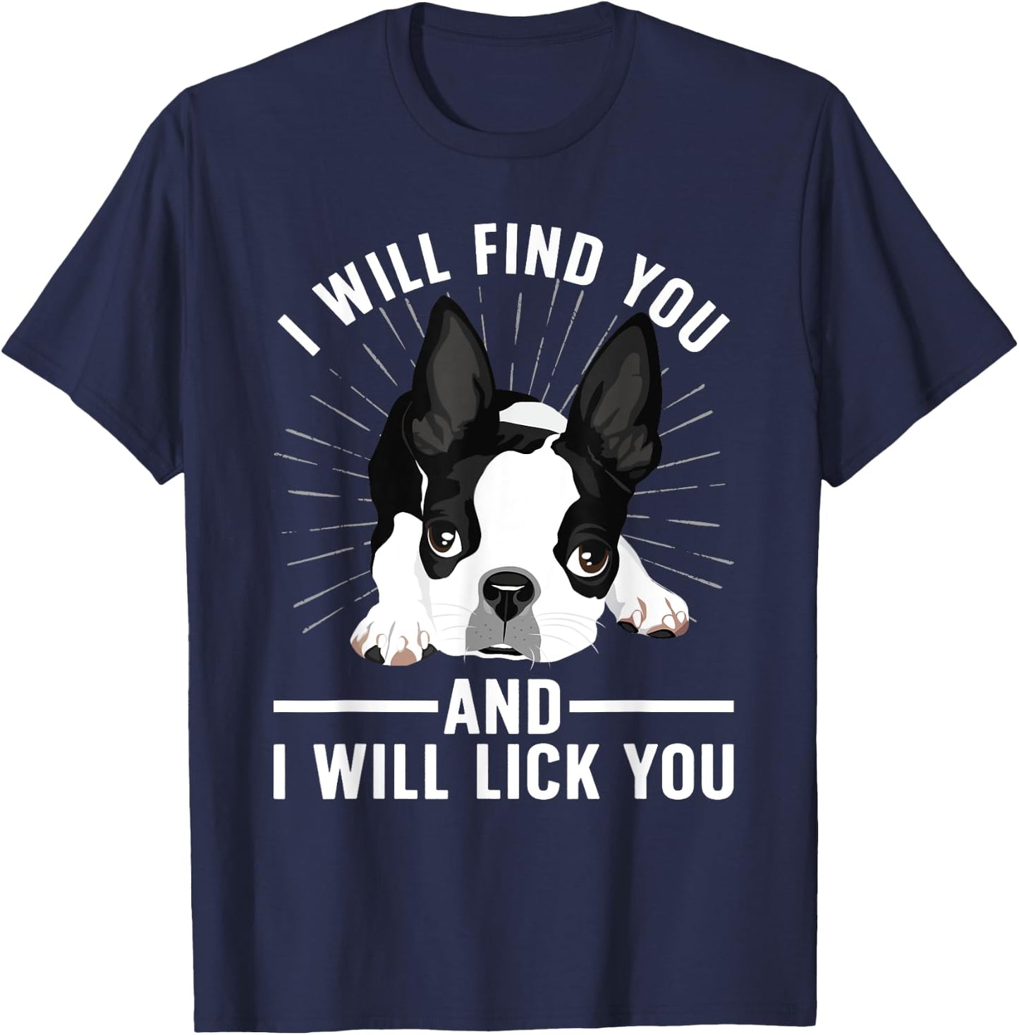 Cute Boston Terrier Art Women Boston Terrier Lover T-Shirt - T-Shirt | Navy