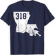 Louisiana State Area Code 318 New Orleans Mardi Gras T-Shirt - T-Shirt | Navy