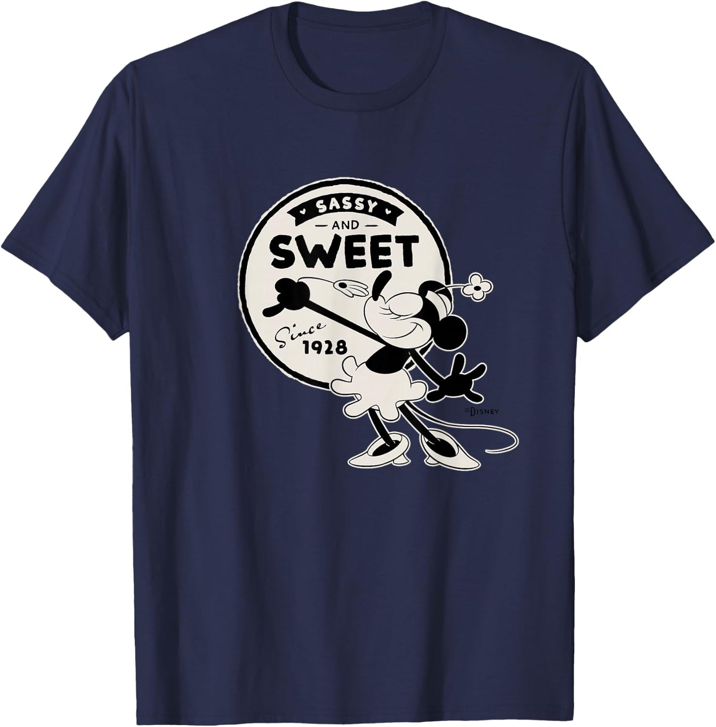 Disney 100 Minnie Mouse Sassy and Sweet Since 1928 D100 T-Shirt - T-Shirt | Navy