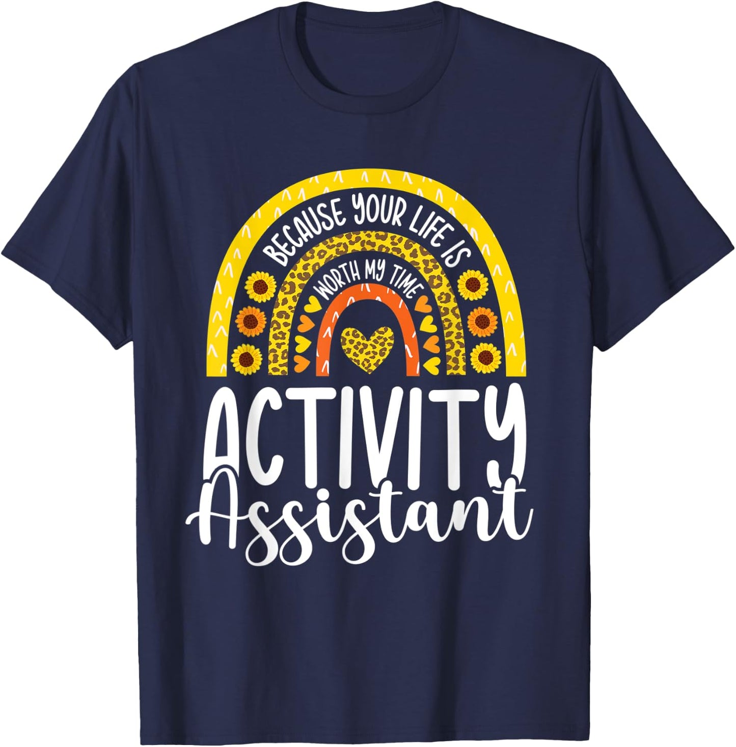 Activities Professional Sunflower Rainbow Activity Assistant T-Shirt - T-Shirt | Navy