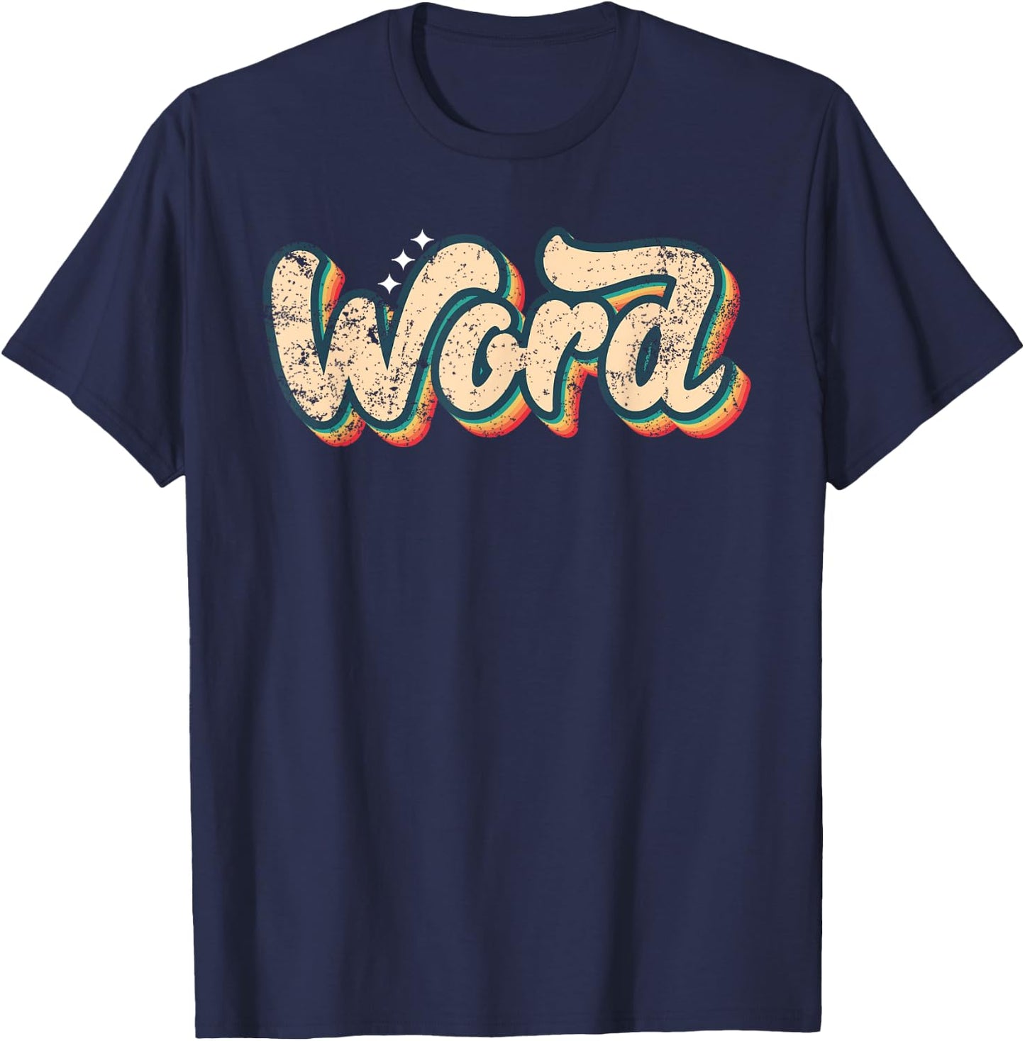Word Shirt Vintage Look Slang A 70s Costume Or 80s Costume T-Shirt - T-Shirt | Navy