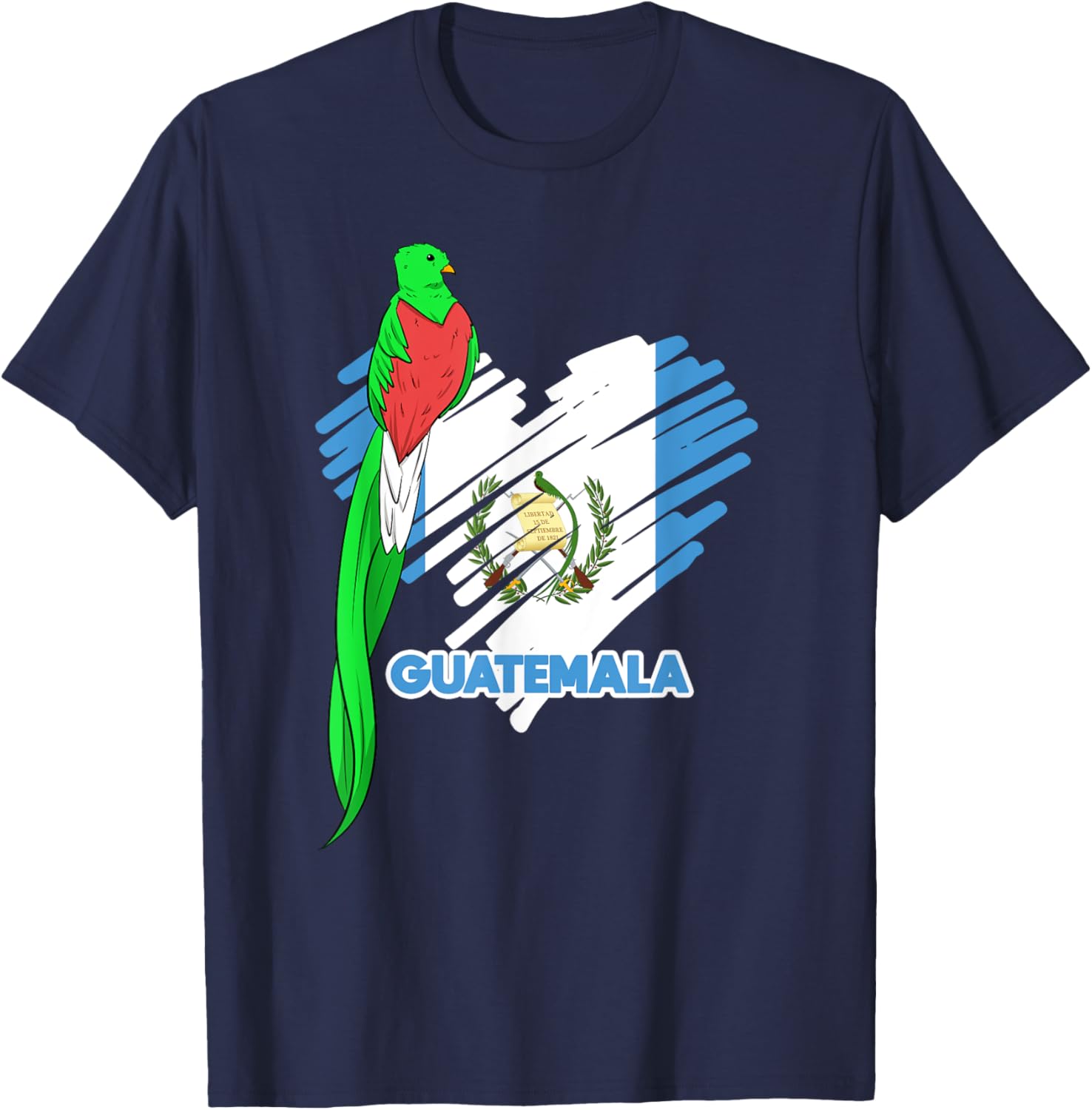 Guatemala Quetzal National Bird Guatemalan Flag Day T-Shirt - T-Shirt | Navy
