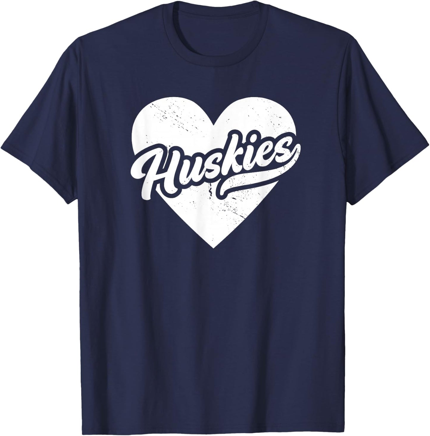 Vintage Huskies School Spirit Go Huskies Love T-Shirt - T-Shirt | Navy
