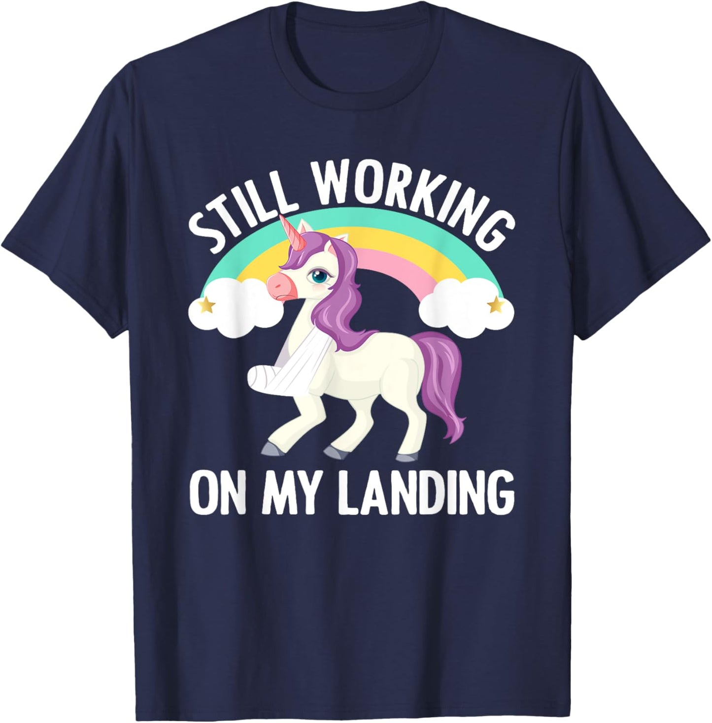 Cool Broken Arm Women Broke Elbow Hand Unicorn T-Shirt - T-Shirt | Navy