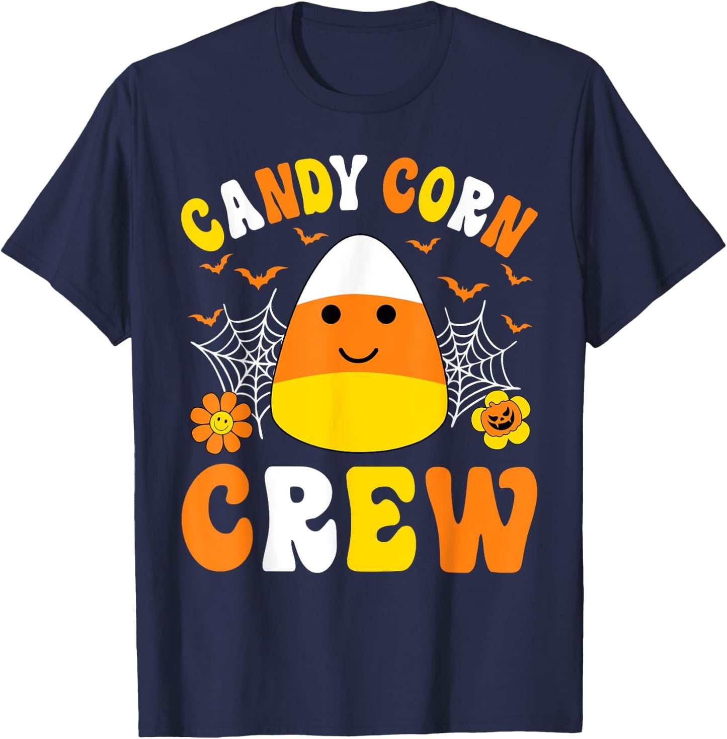 Cute Candy Corn Crew Squad Kids Boys Girls Halloween Costume T-Shirt - T-Shirt | Navy