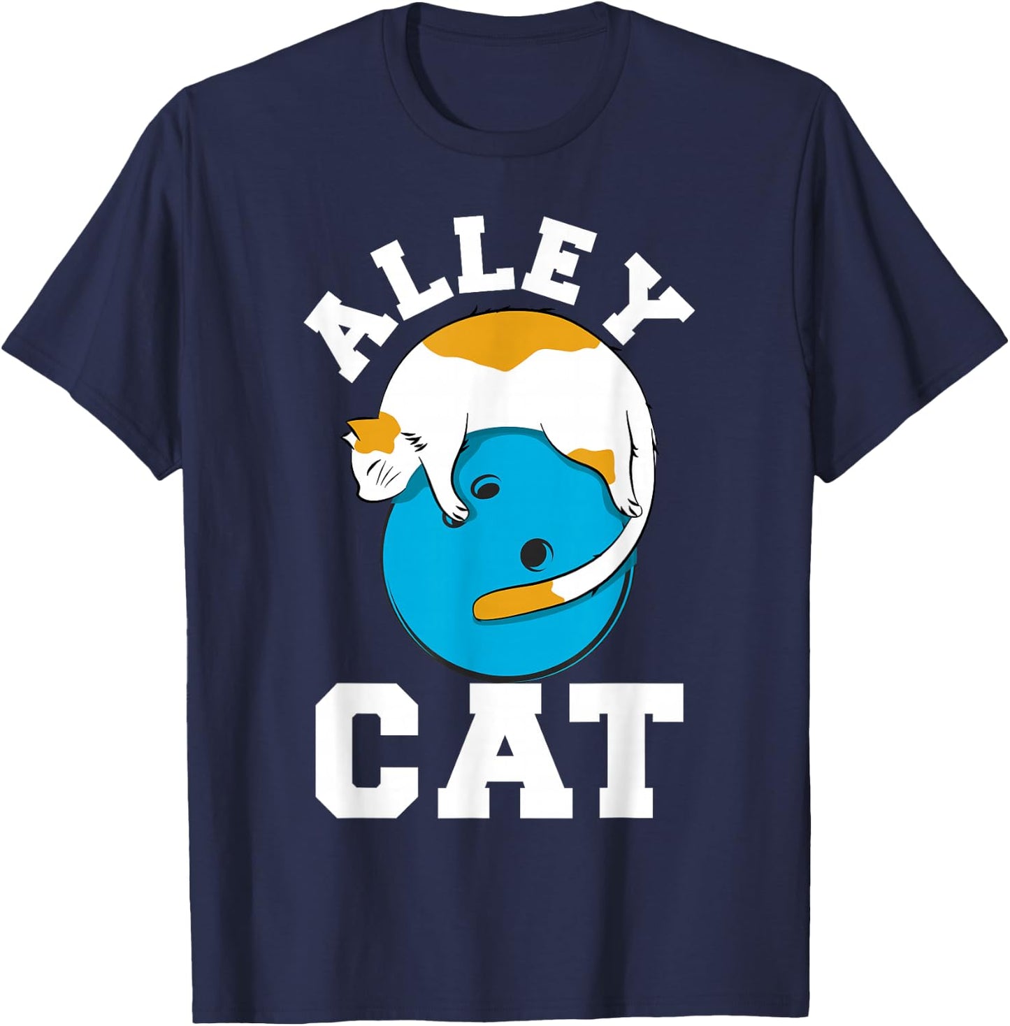 Funny Bowling Cat Pun Alley Cat T-Shirt - T-Shirt | Navy