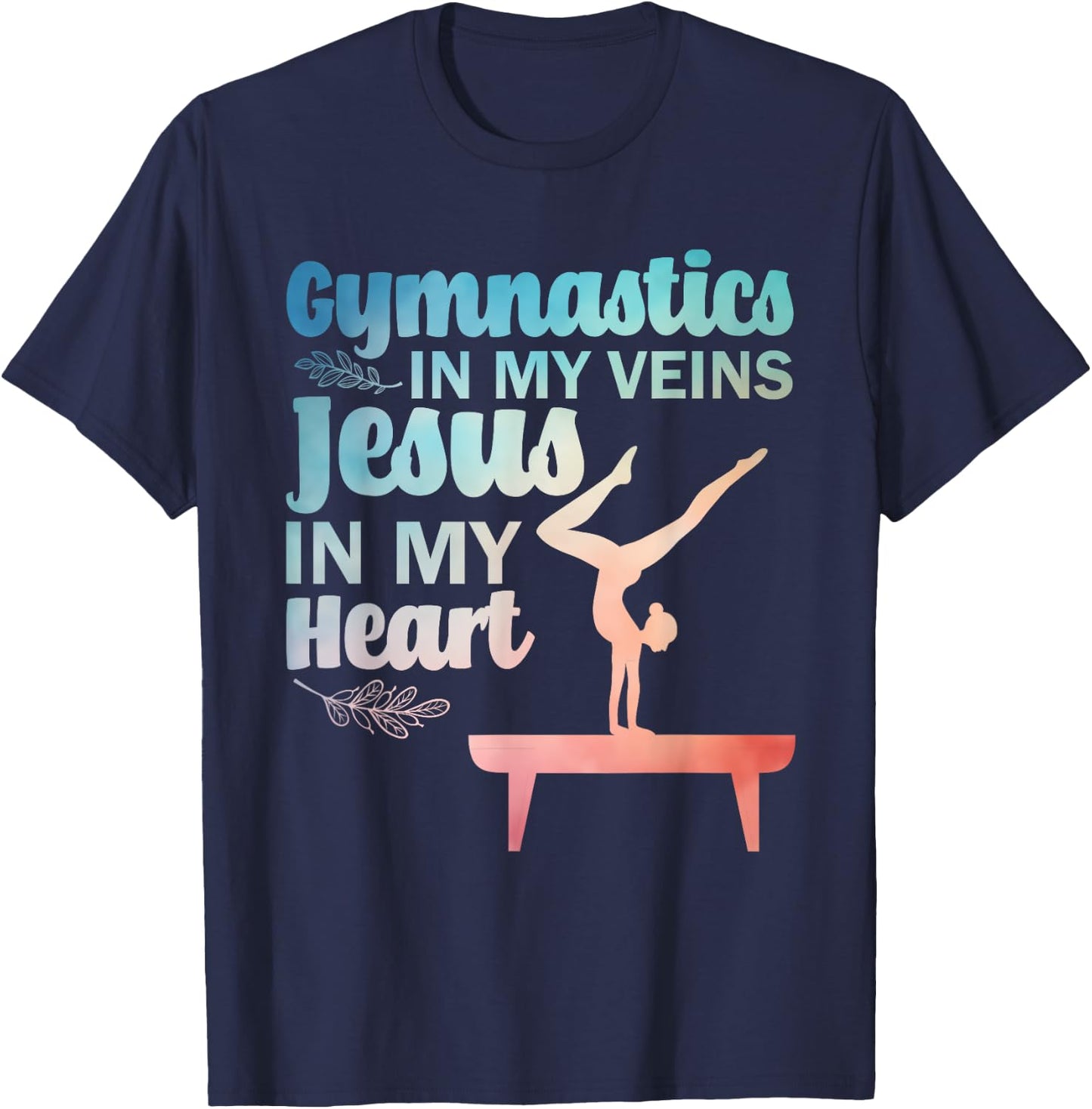 Funny Gymnastics Design Women Gymnast Jesus Lovers T-Shirt - T-Shirt | Navy