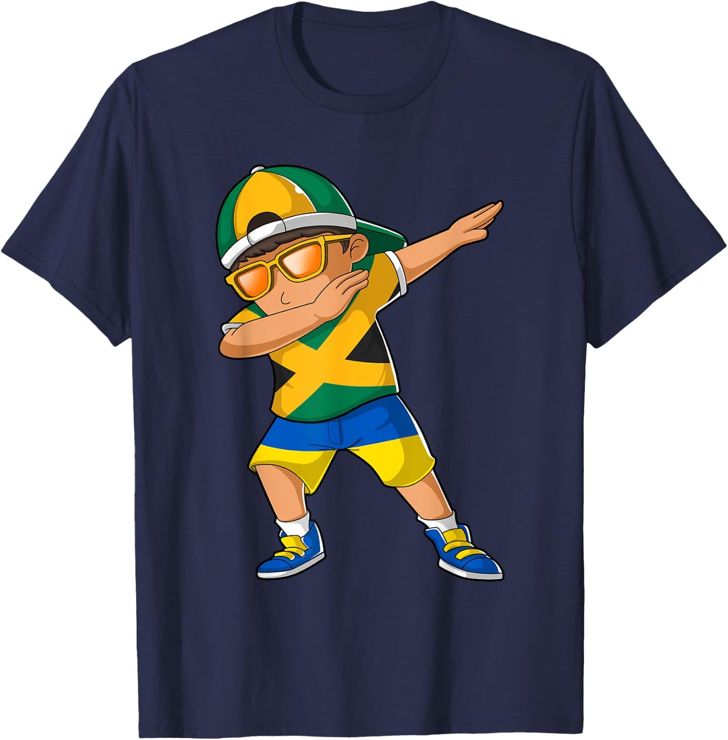 Half Jamaican Half Ukrainian Boy Jamaica Ukraine Flag T-Shirt - T-Shirt | Navy