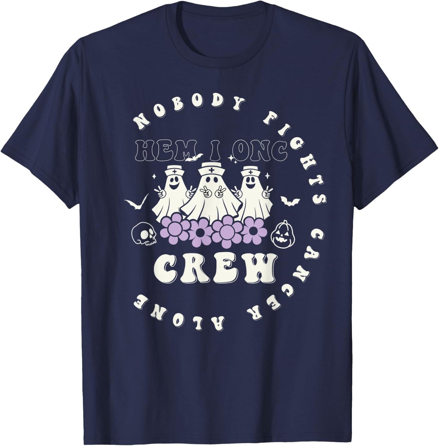 Halloween Oncology Hematology Nurse Crew Peds Hem/Onc T-Shirt - T-Shirt | Navy