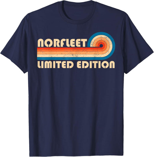 NORFLEET Surname Retro Vintage 80s 90s Birthday Reunion T-Shirt - T-Shirt | Navy