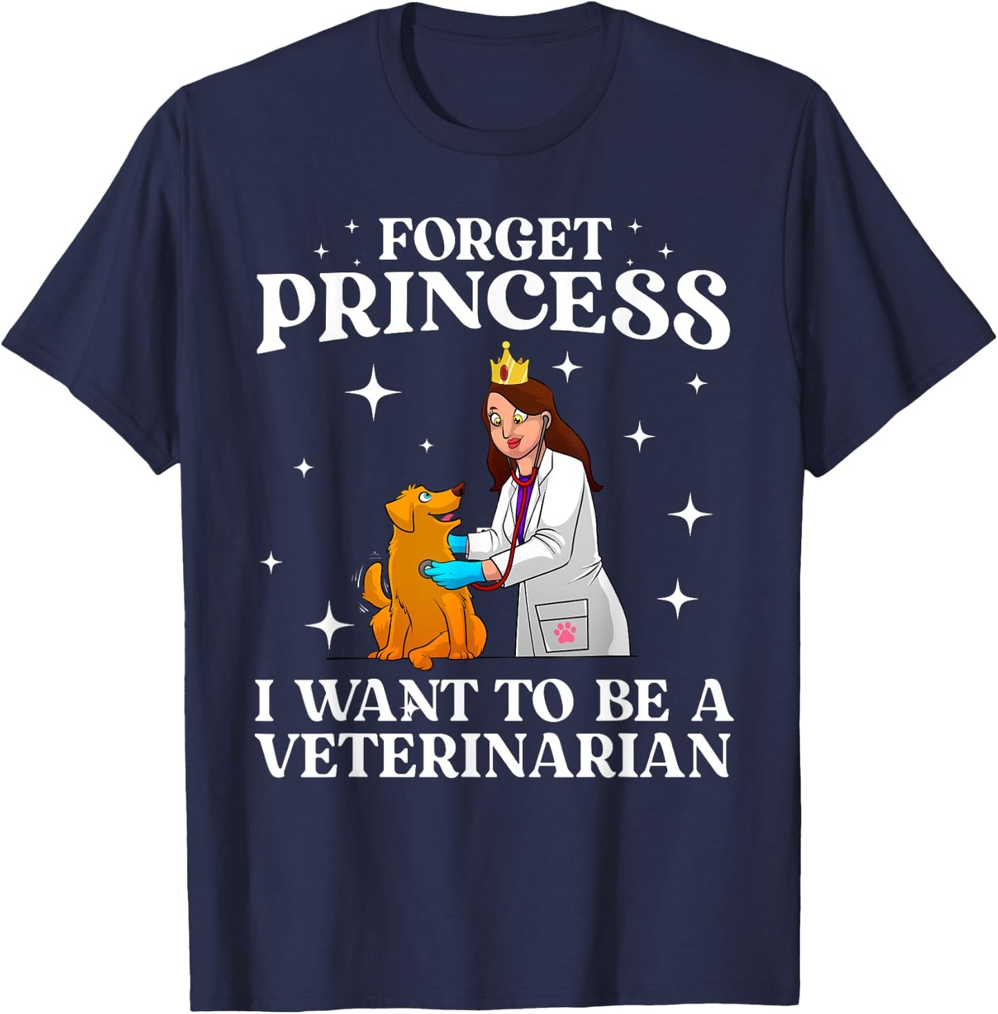 Cool Veterinarian Art Girls Kids Vet Tech Student T-Shirt - T-Shirt | Navy