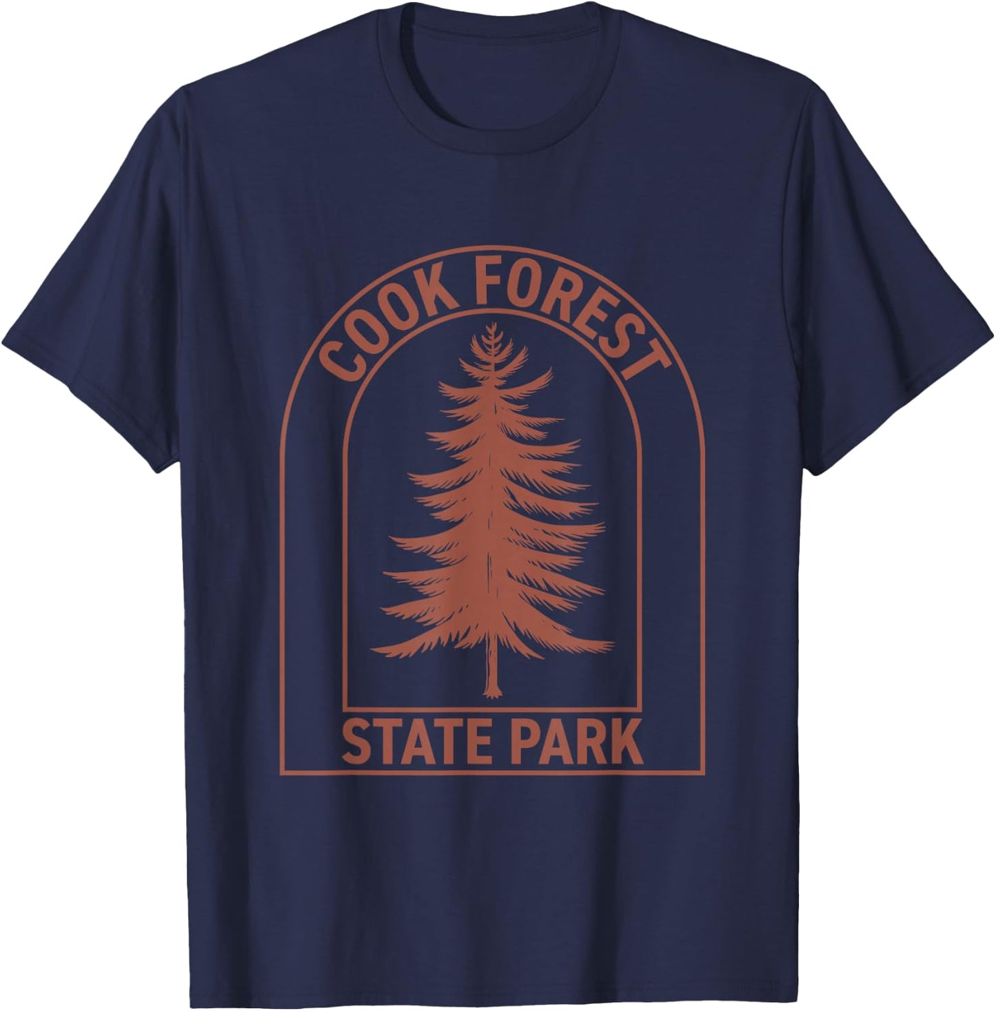 Cook Forest State Park Pennsylvania Vintage Tree T-Shirt - T-Shirt | Navy