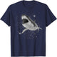 Shark Black and White Starry Stars T-Shirt - T-Shirt | Navy