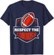 Respect The Commish Funny Fantasy Football Game T-Shirt - T-Shirt | Navy