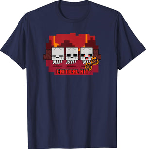 Minecraft Ghast Trio Critical Hit Panel T-Shirt - T-Shirt | Navy