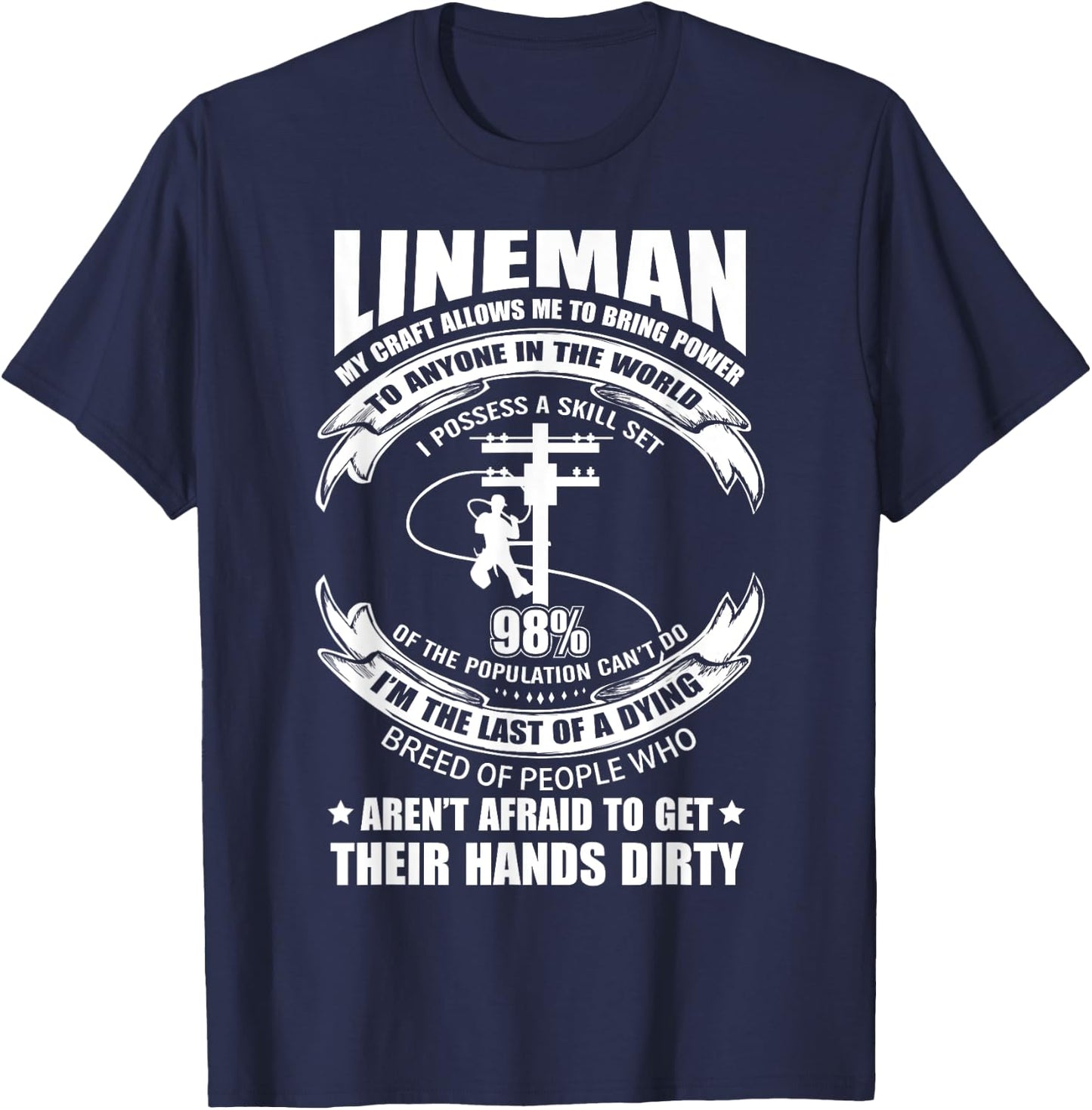 Power Lineman Electric My Craft To Bring Power Skill Set T-Shirt - T-Shirt | Navy