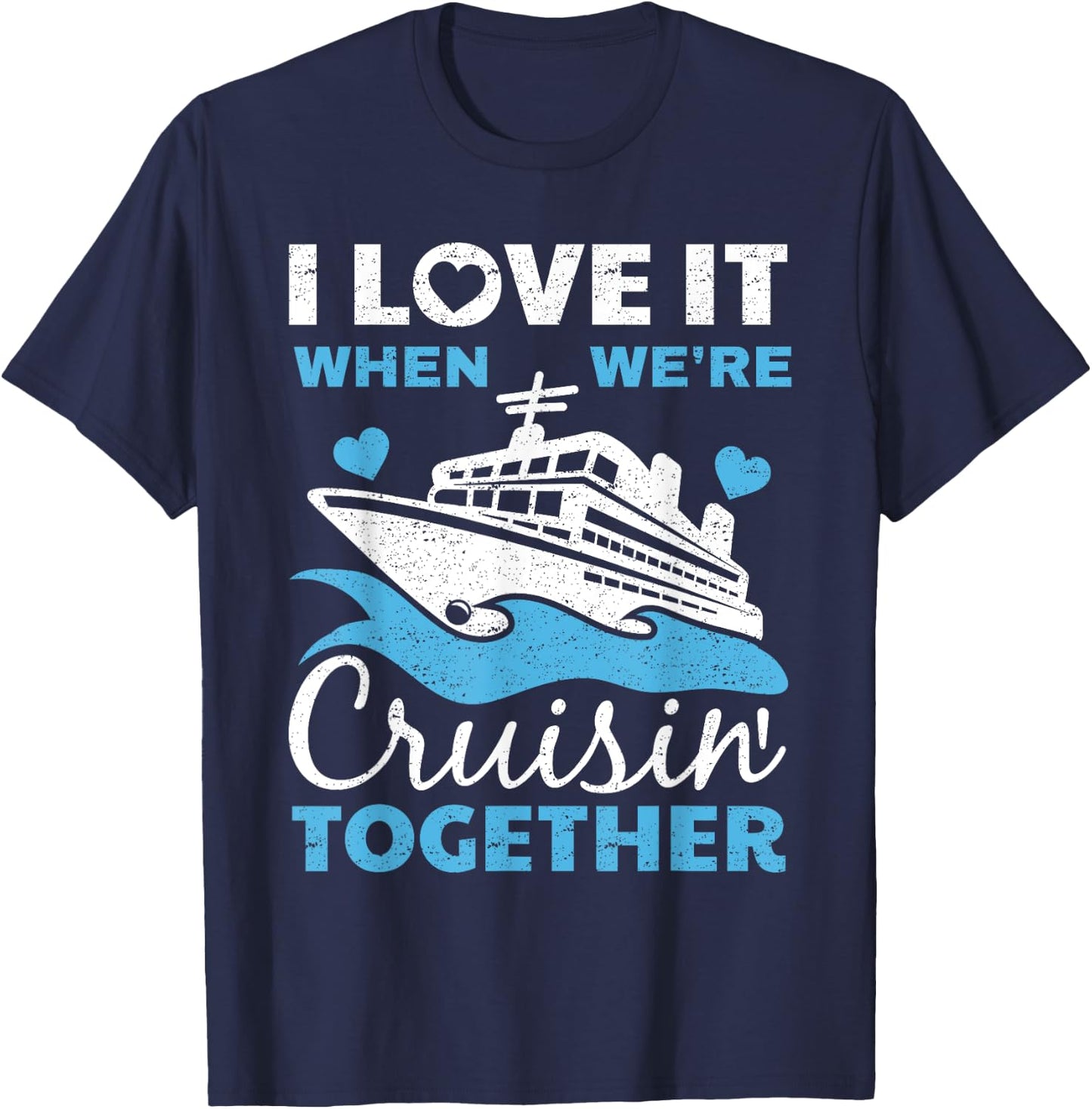 Cool Cruise Art Men Women Cruise Ship Couple Family Vacation T-Shirt - T-Shirt | Navy