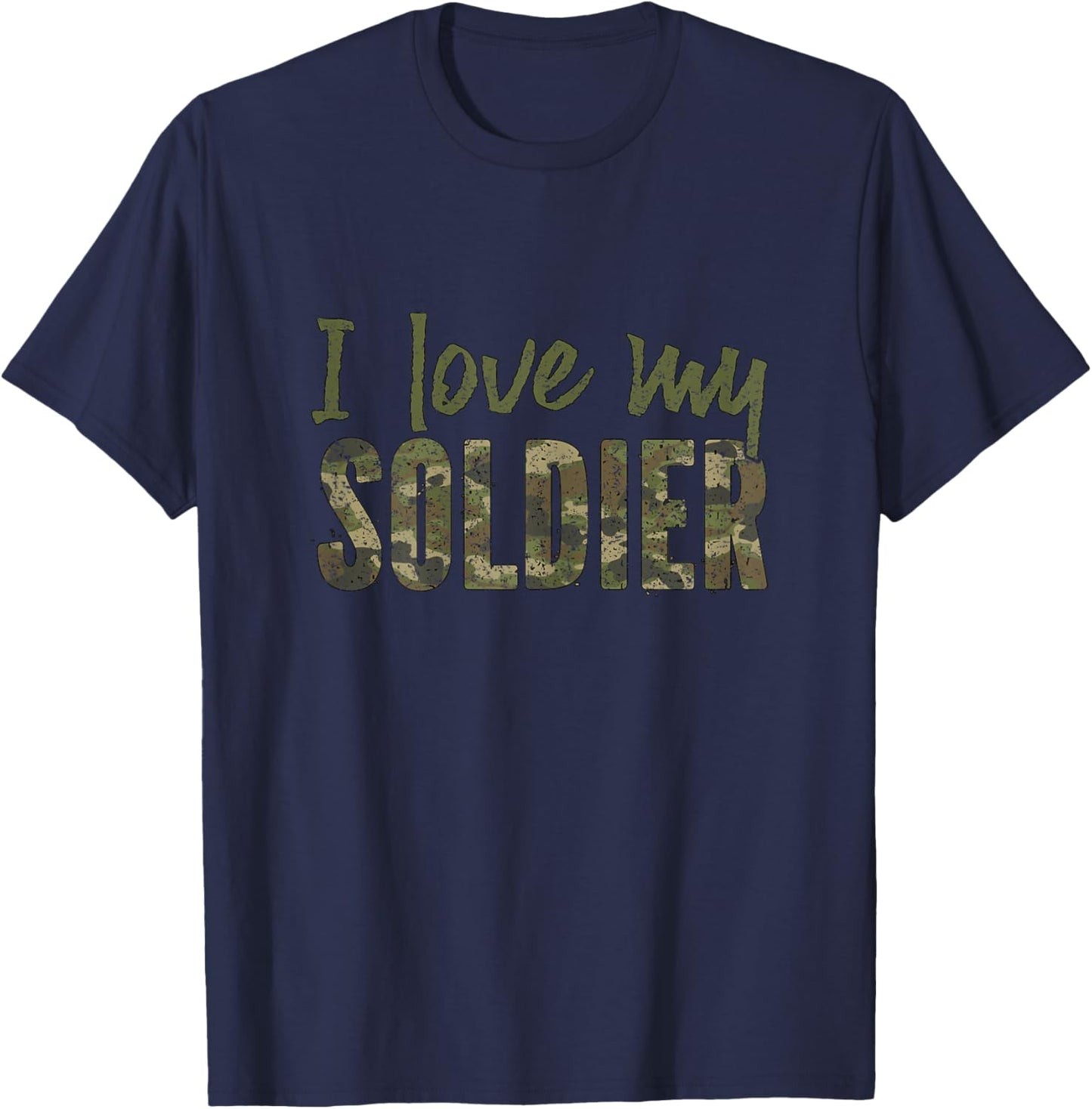 I Love My Soldier Army Girlfriend Camo T-Shirt - T-Shirt | Navy