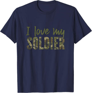 I Love My Soldier Army Girlfriend Camo T-Shirt - T-Shirt | Navy