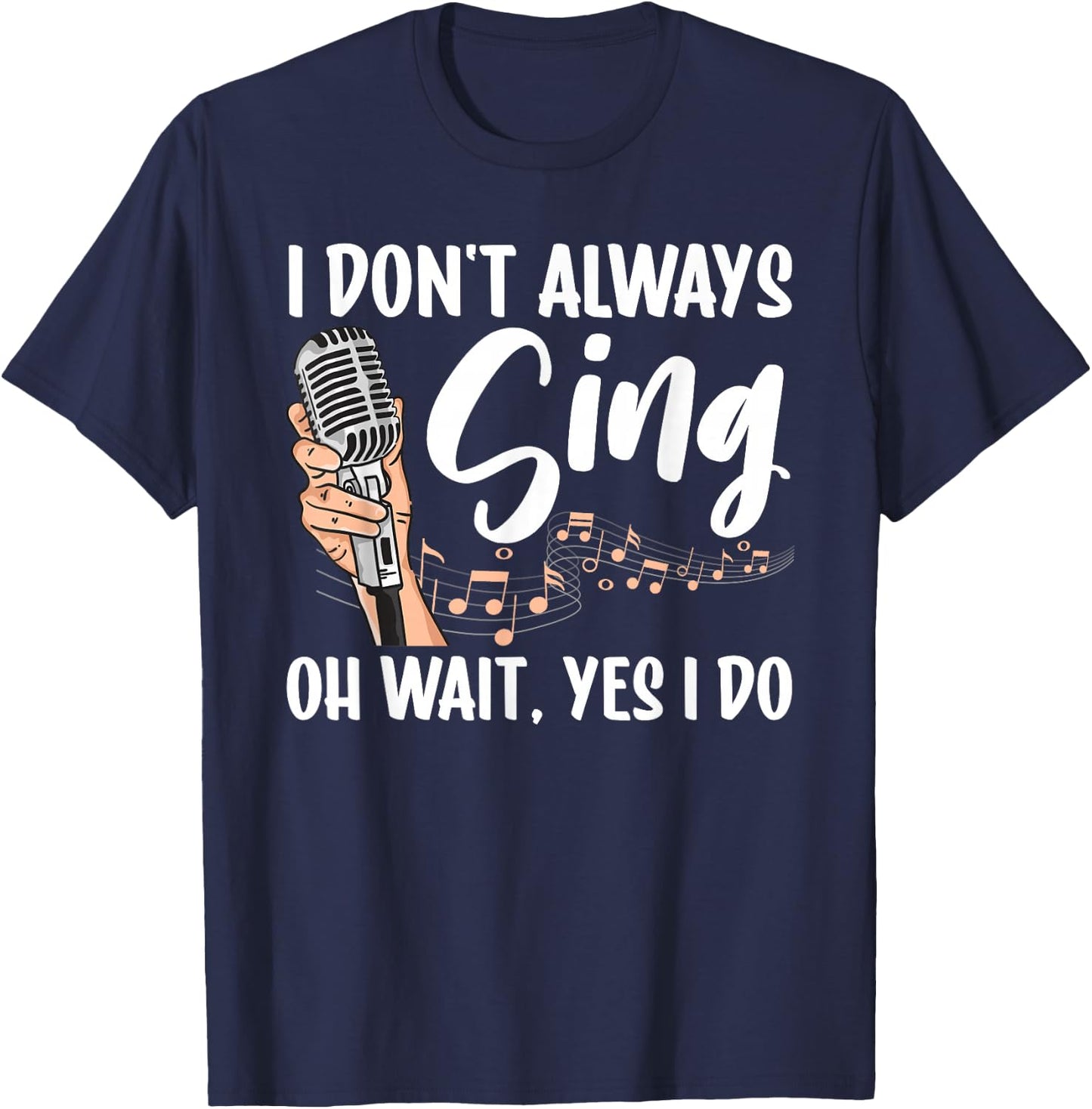 Funny Singer Women Karaoke Microphone Singing Lovers T-Shirt - T-Shirt | Navy