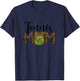 Tennis Mom Leopard Messy Bun Tennis Mothers Day 2024 T-Shirt - T-Shirt | Navy