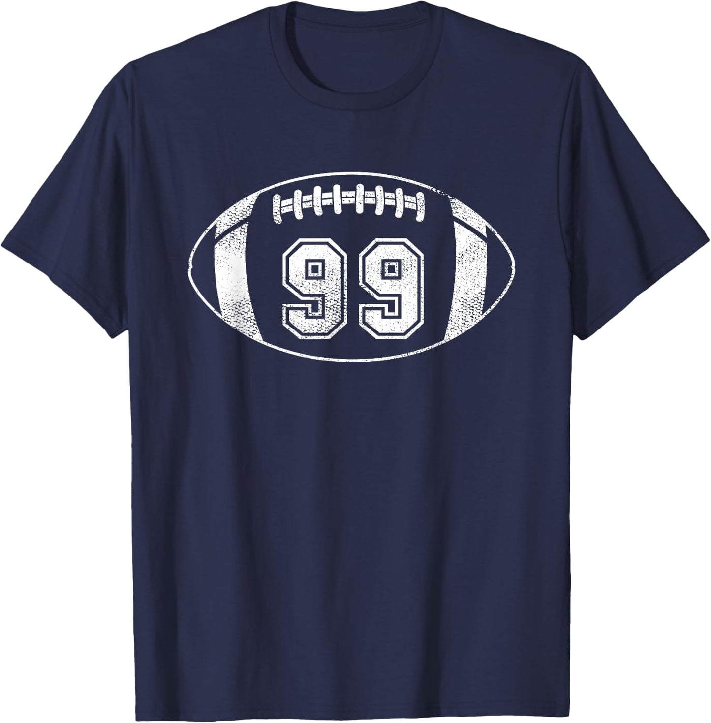 Football Player #99 Football Mom Dad Jersey 99 Varsity Team T-Shirt - T-Shirt | Navy