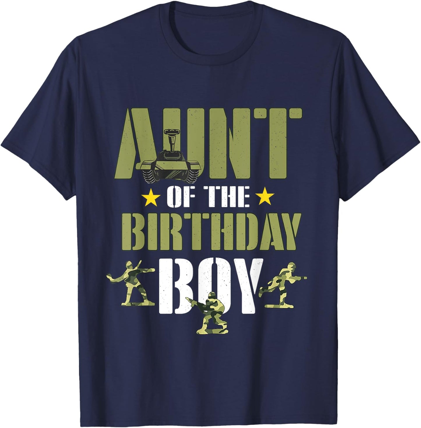 Aunt of The Birthday Boy Shirt Army Camouflage Aunt 1st T-Shirt - T-Shirt | Navy