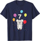 7th Birthday 7 Years Koala Balloons Australia Eucalyptus Zoo T-Shirt - T-Shirt | Navy