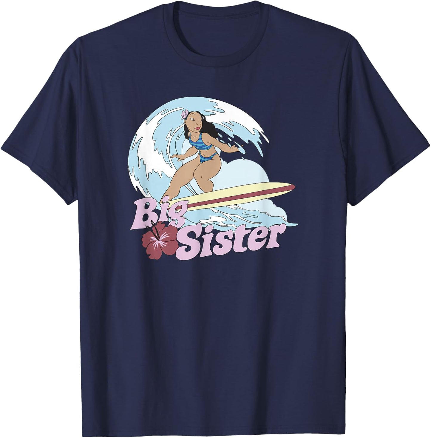 Disney Lilo & Stitch Big Sister Nani Surfing T-Shirt - T-Shirt | Navy