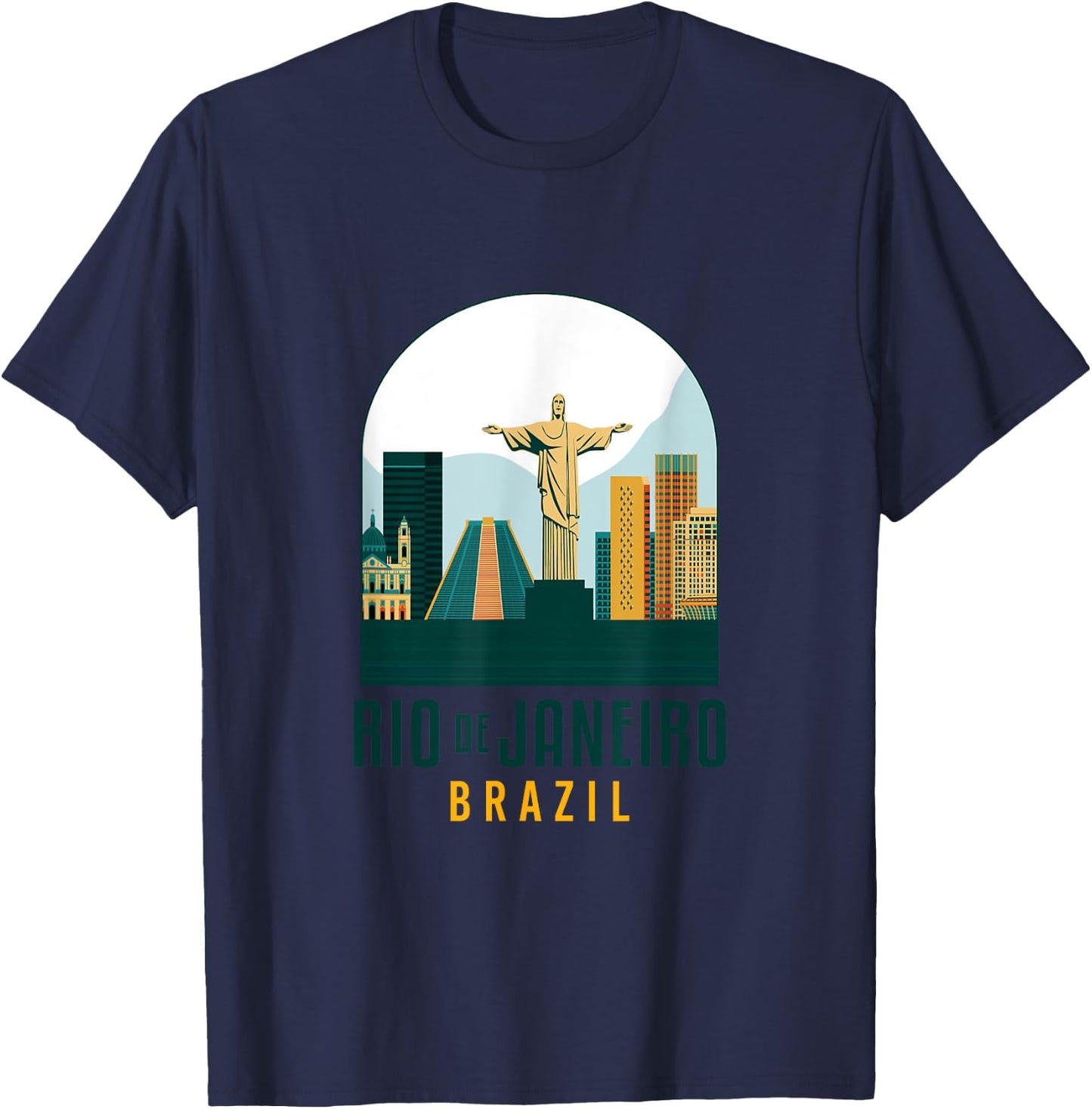 Rio De Janeiro Brasil Traveling Christ The Redeemer Travel T-Shirt - T-Shirt | Navy