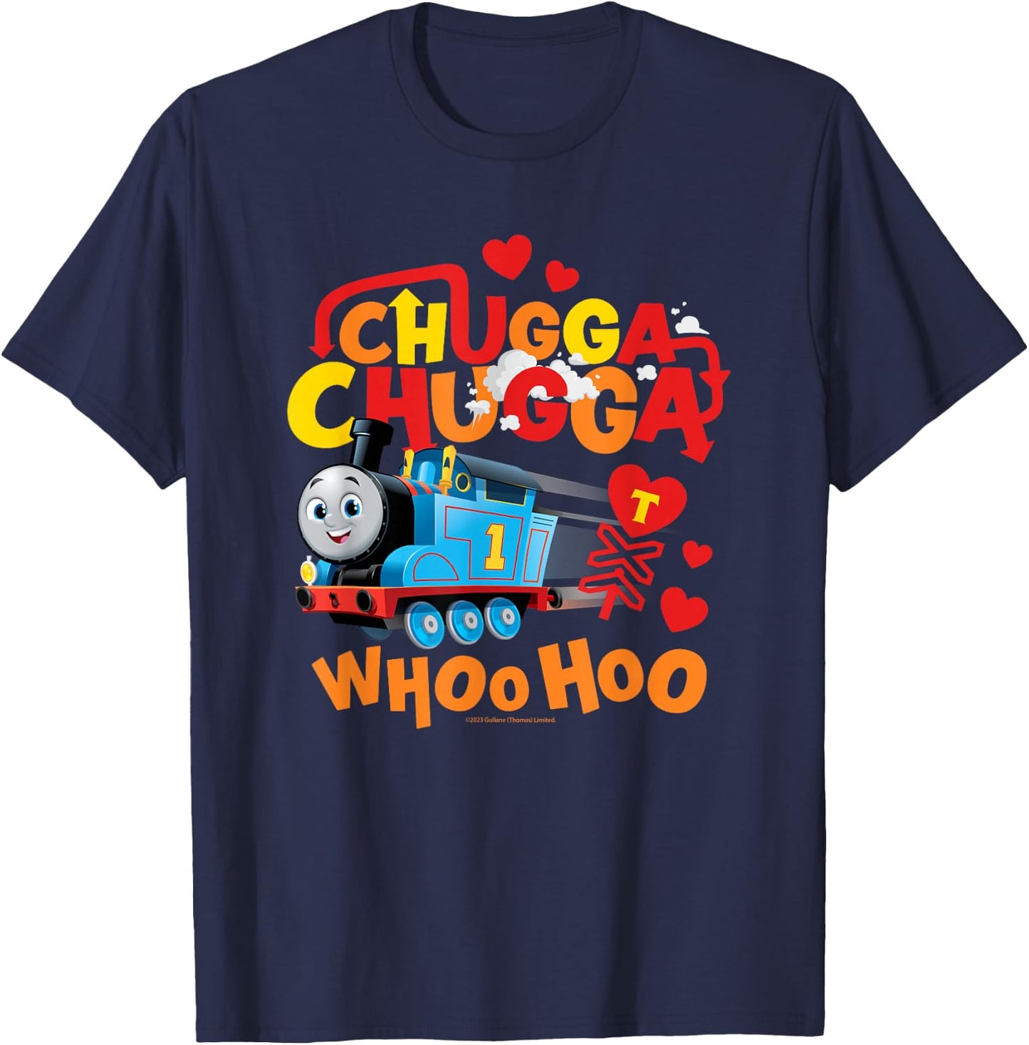 Thomas & Friends Chugga Chugga Thomas & Hearts T-Shirt - T-Shirt | Navy