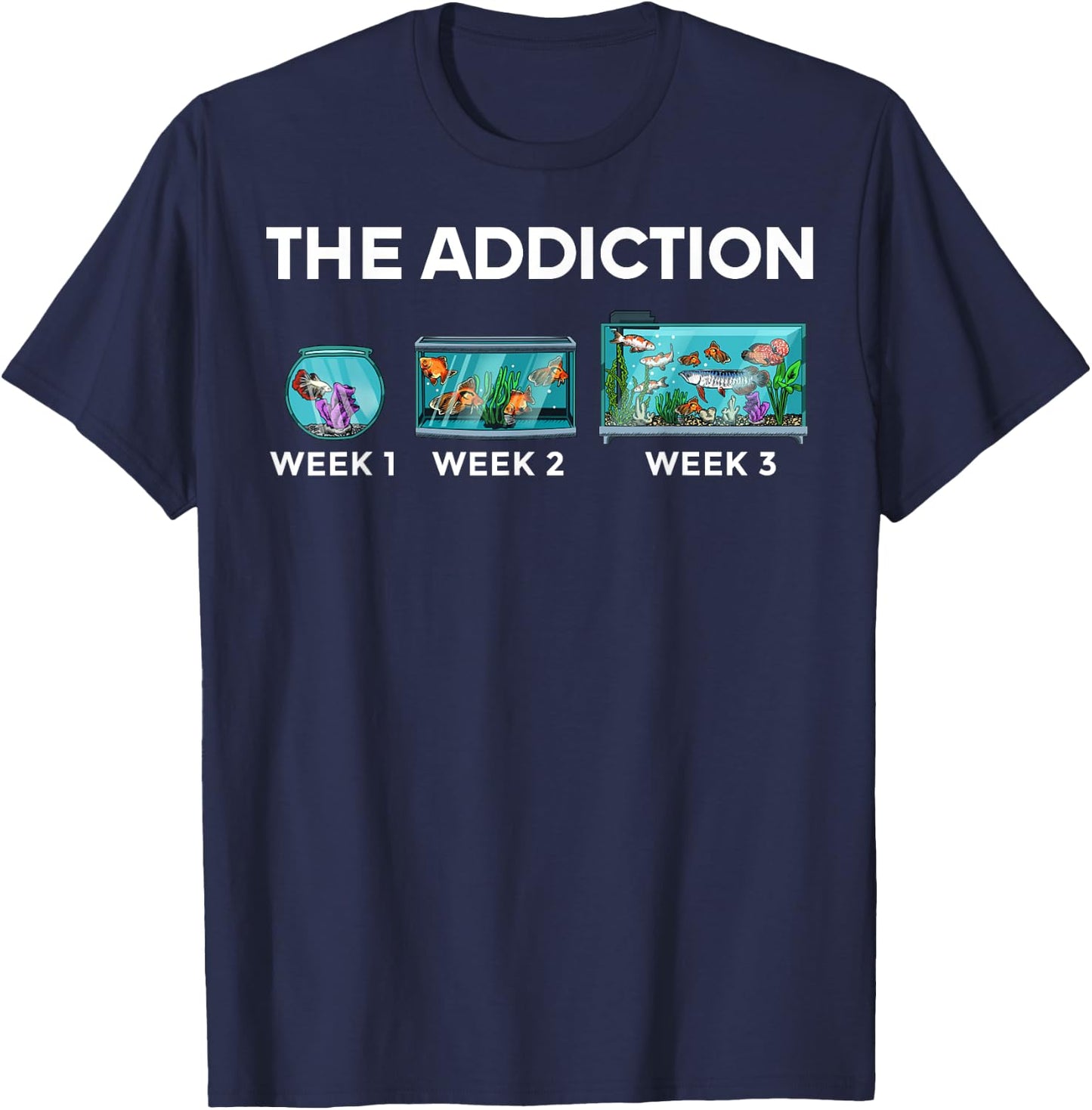 Funny Aquarium Designs Women Fish Tank Fishkeeper T-Shirt - T-Shirt | Navy
