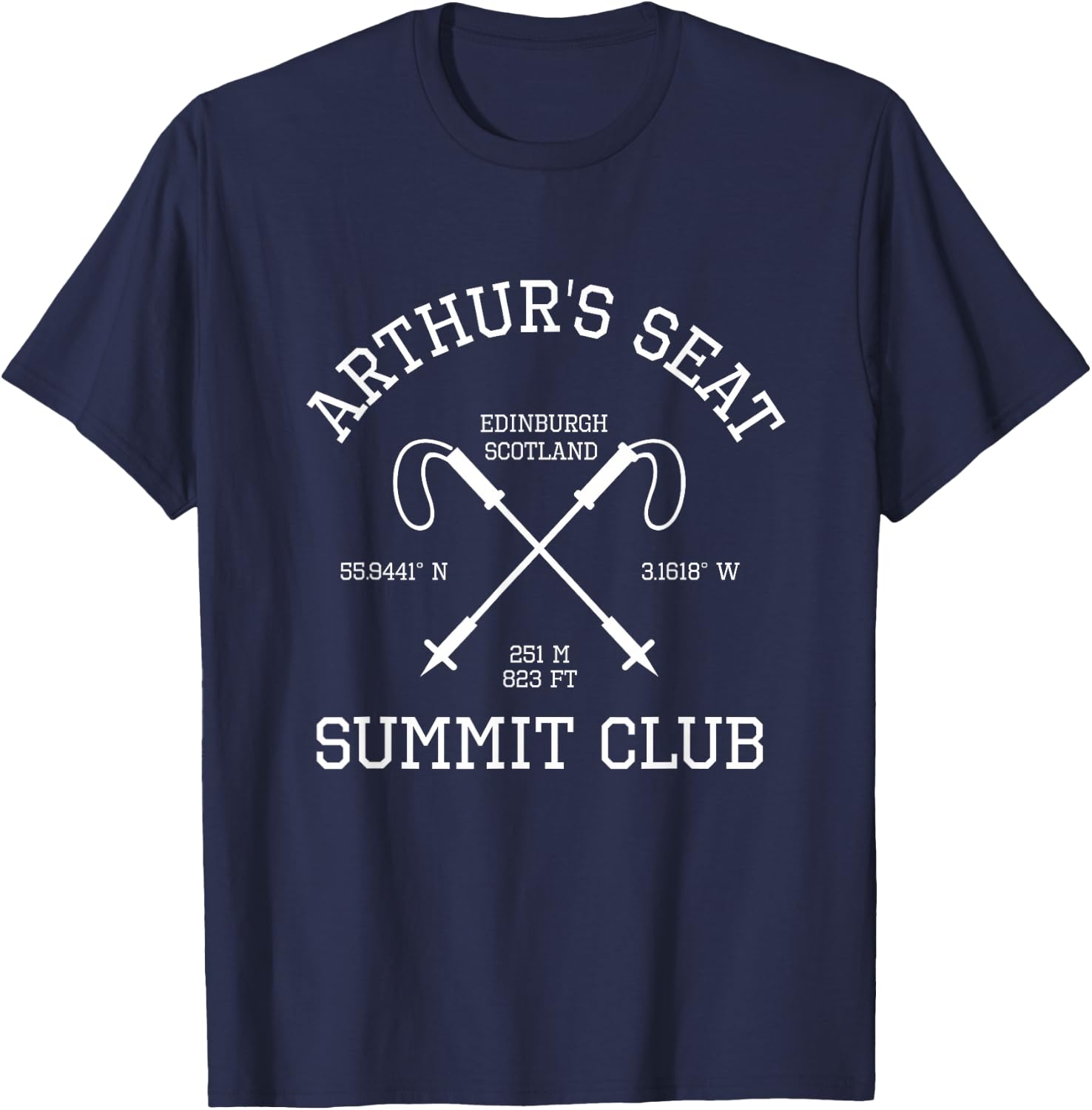 Climbed Arthur’s Seat Scotland Summit Club Hike Hiking T-Shirt - T-Shirt | Navy