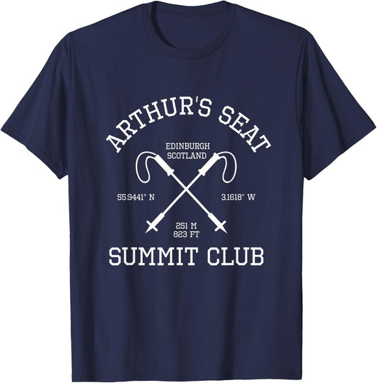 Climbed Arthur’s Seat Scotland Summit Club Hike Hiking T-Shirt - T-Shirt | Navy