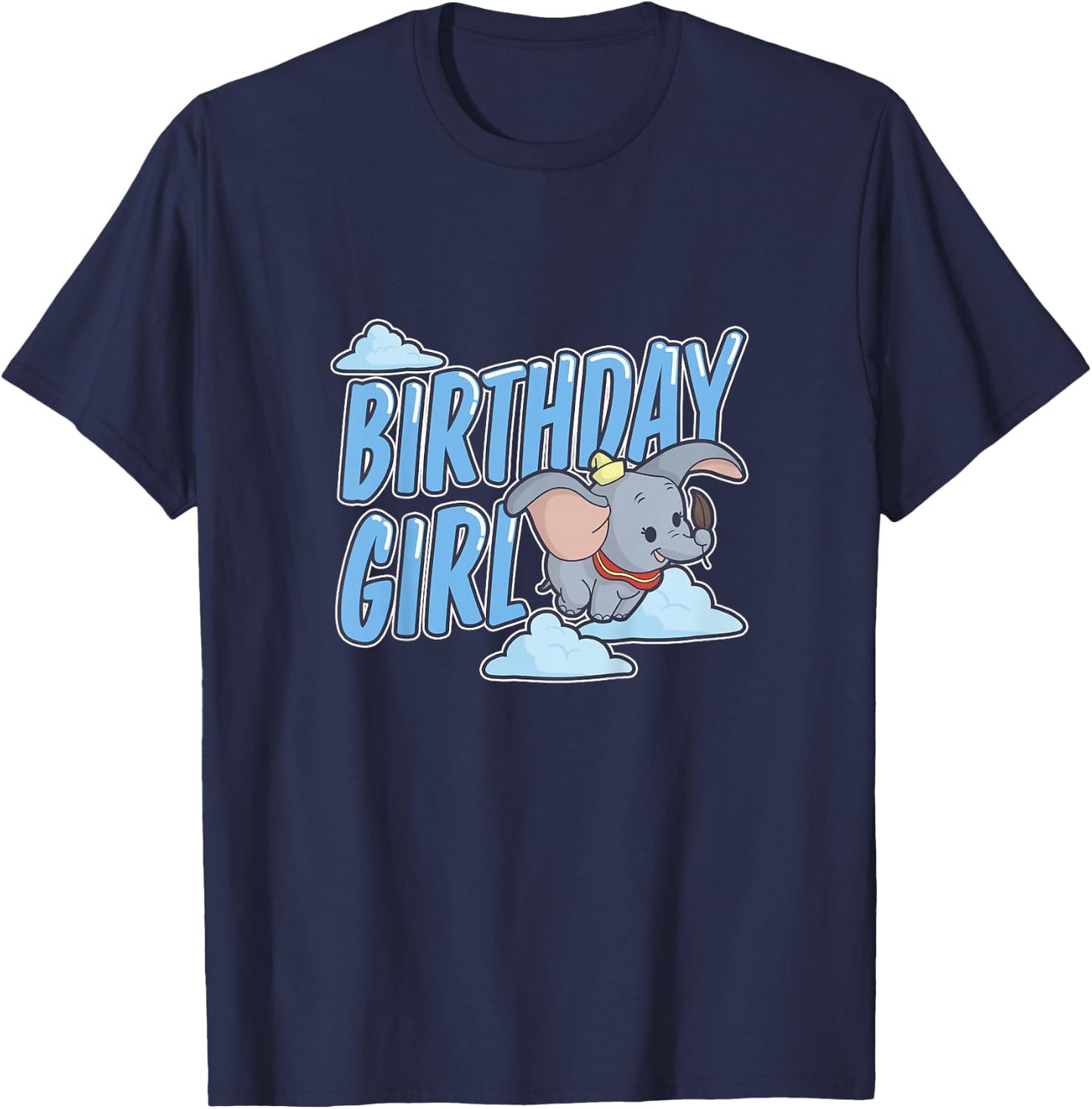 Kids Disney Dumbo Birthday Girl Cute Flying Sky Portrait Youth T-Shirt - T-Shirt | Navy