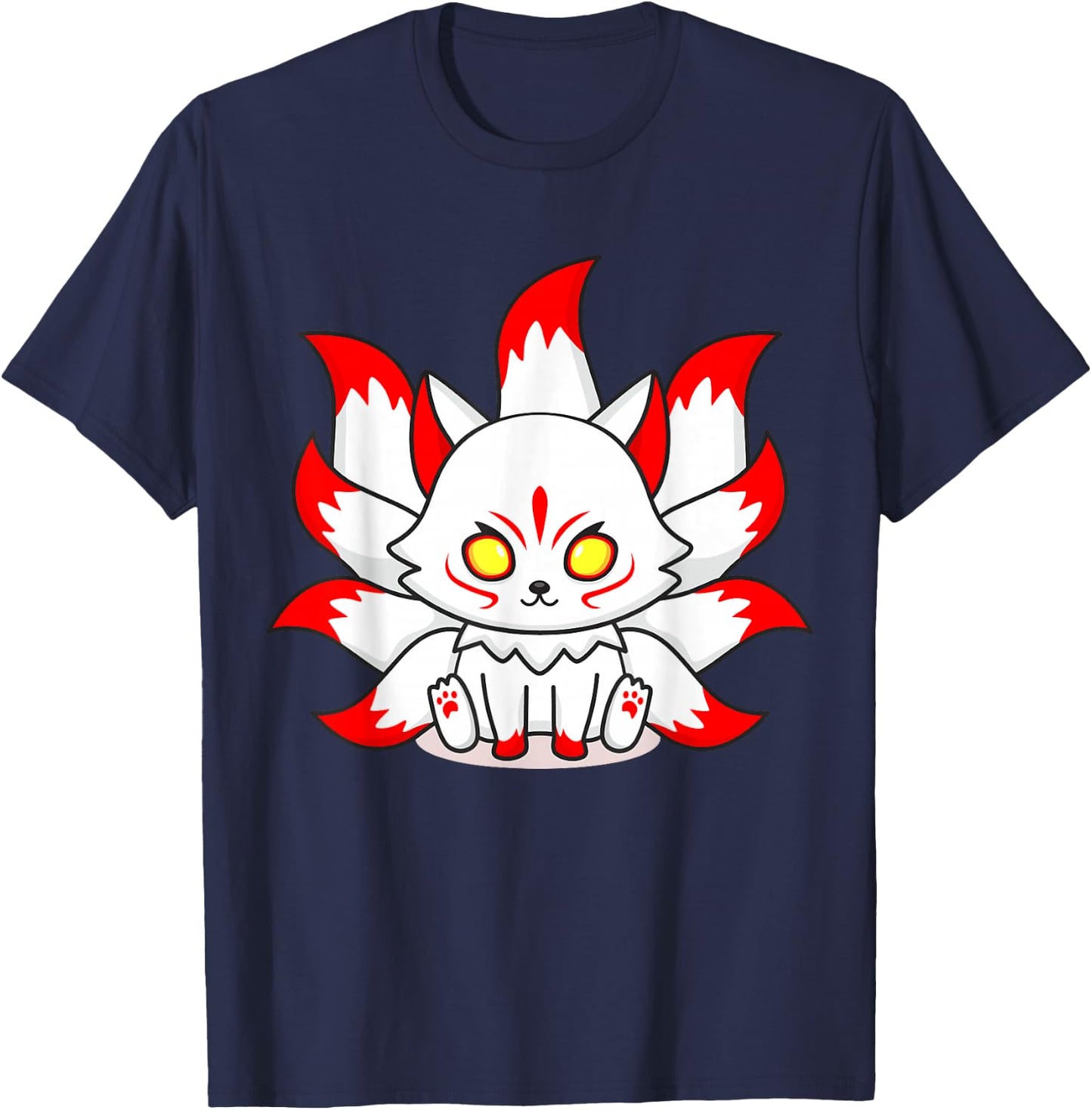 Kitsune Mask Nine-Tailed Fox Esport Logo T-Shirt - T-Shirt | Navy
