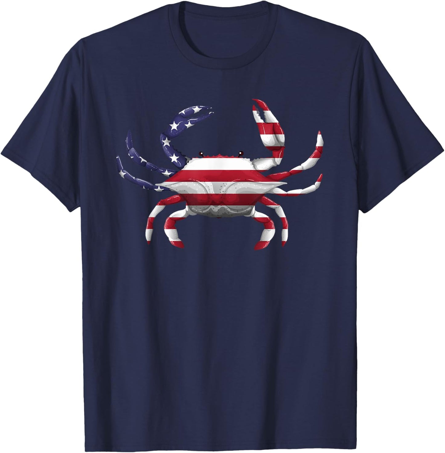 Cool Crab Women Fourth July Flag Patriotic Crabbing T-Shirt - T-Shirt | Navy