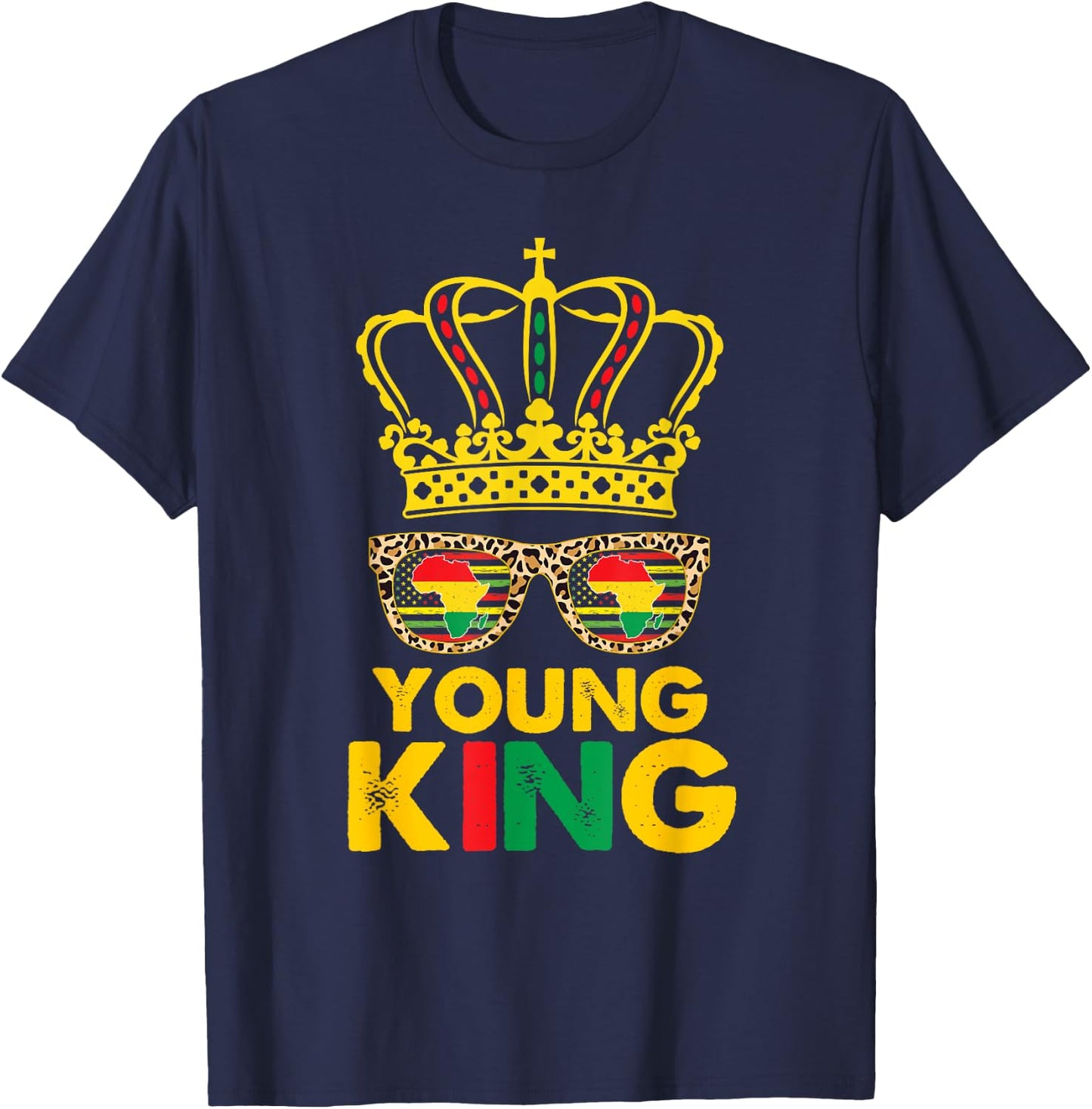 Kids Boys Young King Crown African American 1865 Juneteenth T-Shirt - T-Shirt | Navy