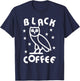 DazzleUpBoutique Black Coffee Owl City - Women's -Adults Regular Fit Cotton Blend Short Sleeve Modern Music Themed - Small T-Shirt - T-Shirt | Navy