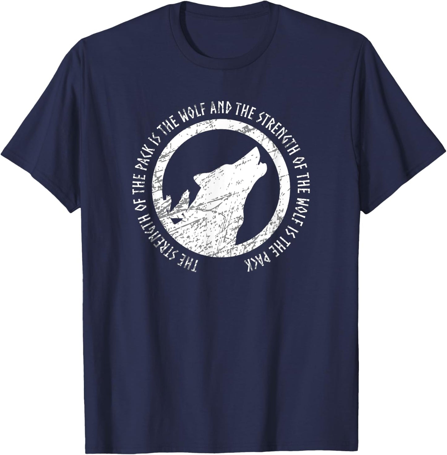 The Strength of the Pack is the Wolf Kindred Wolf Pack Squad T-Shirt - T-Shirt | Navy