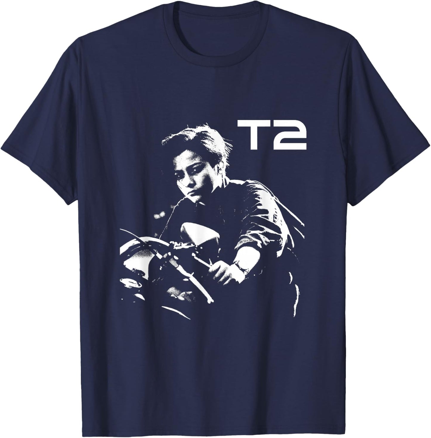 Terminator 2 Judgement Day John Connor Bike T-Shirt - T-Shirt | Navy
